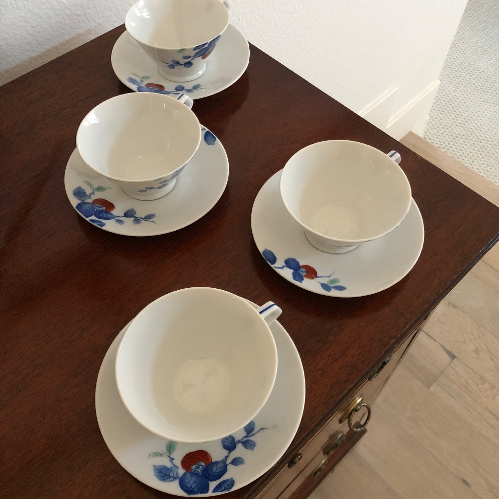Vintage Noritake 1389 (Fruit) Cups & Saucers - Set of 4 - Picture 8 of 12